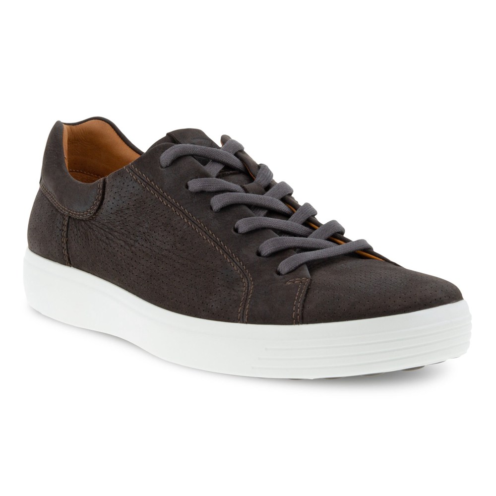 Tenis Hombre - ECCO Soft 7 Lace-Up - Grises Oscuro - HPU314975